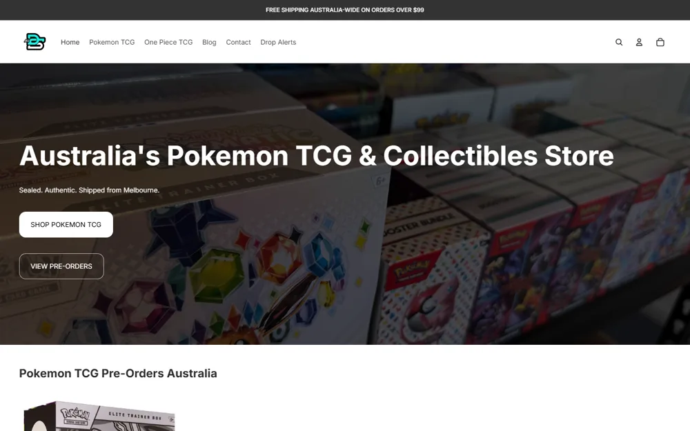 Drop Store Collectables website